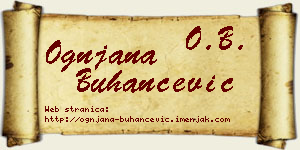 Ognjana Buhančević vizit kartica